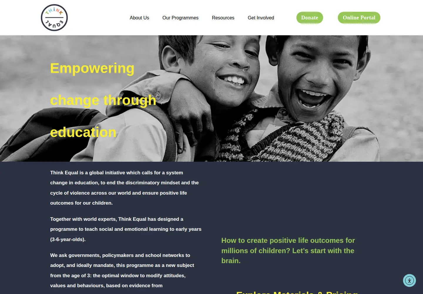 Screenshot of thinkequal.org