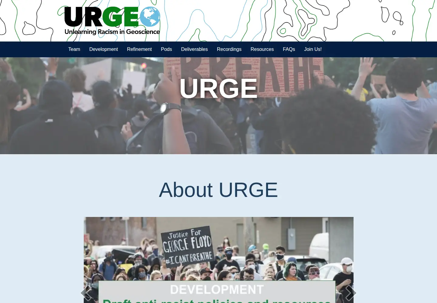 Screenshot of urgeoscience.org