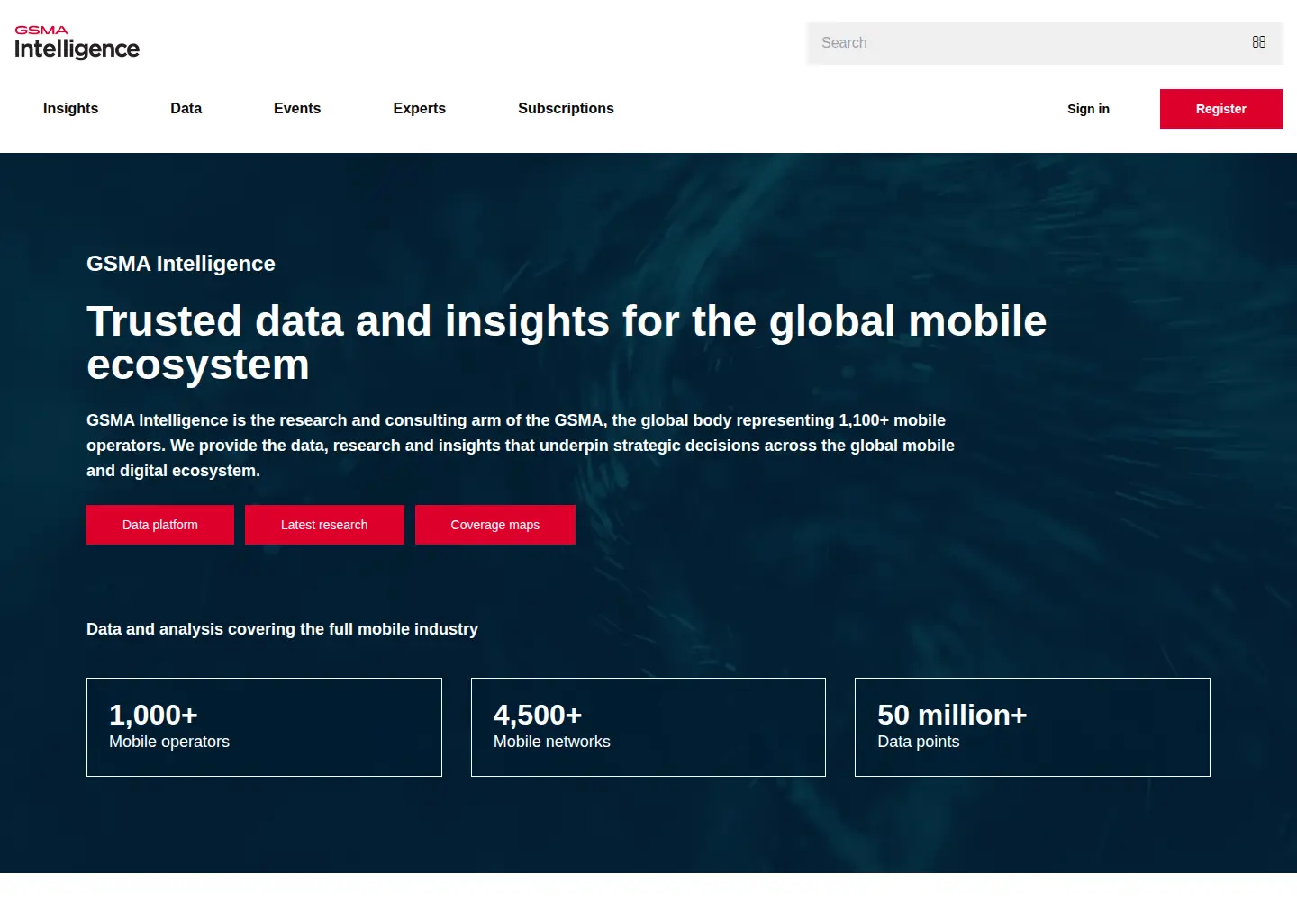 Screenshot of gsmaintelligence.com