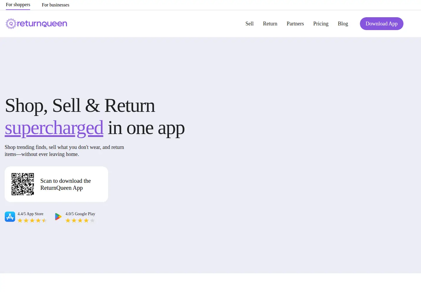 Screenshot of returnqueen.com