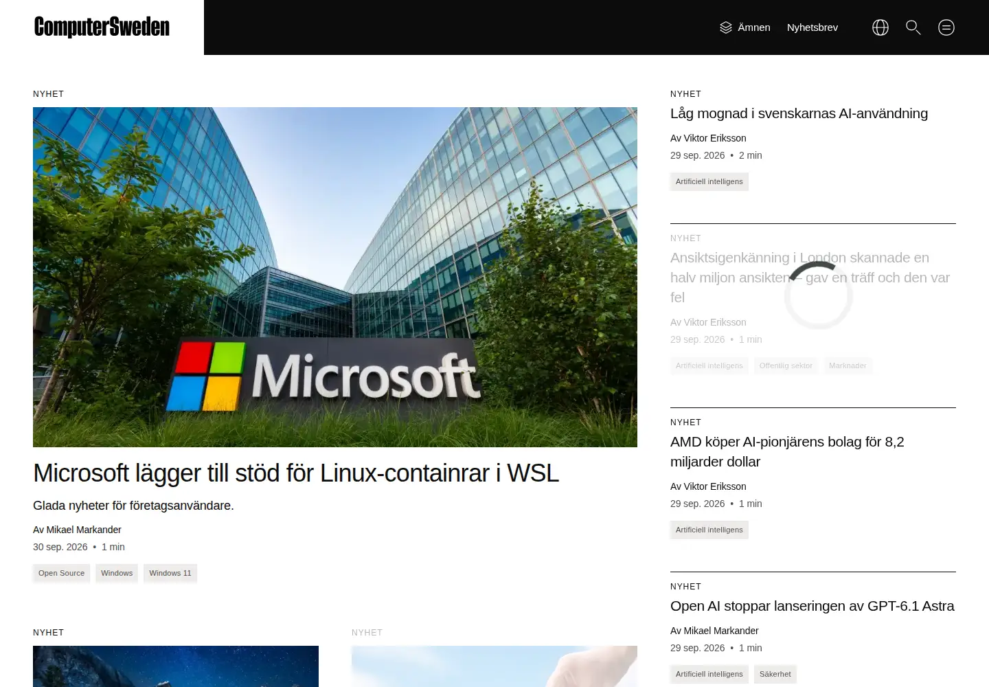 Screenshot of idg.se