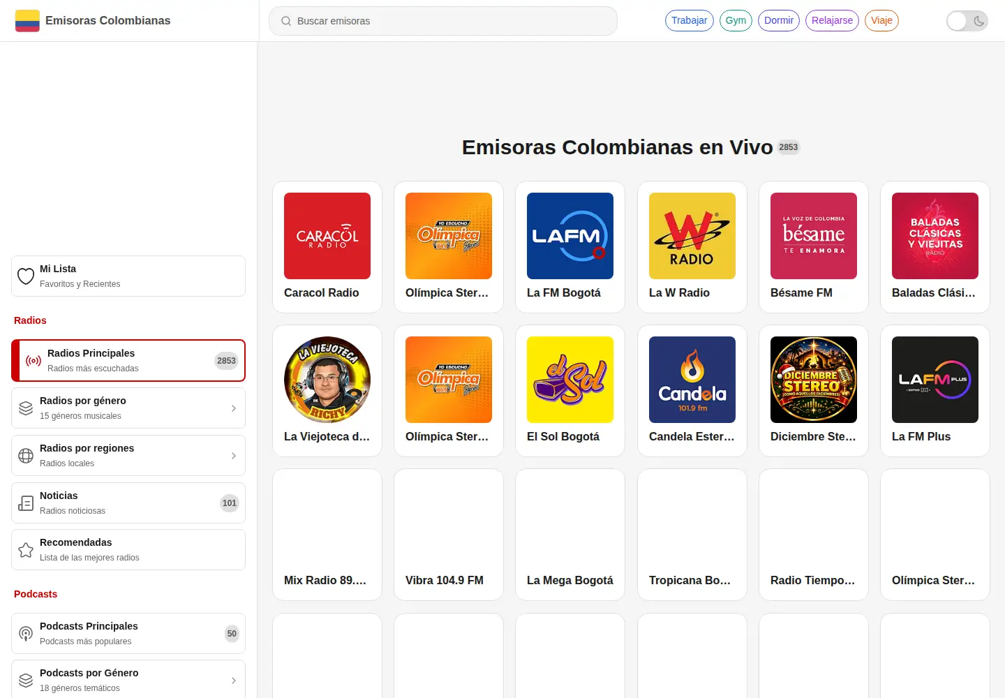 Screenshot of emisorascolombianas.co
