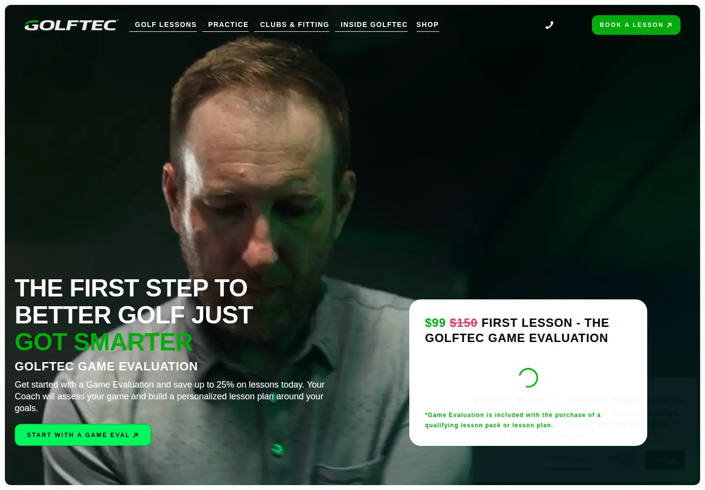 Screenshot of golftec.com