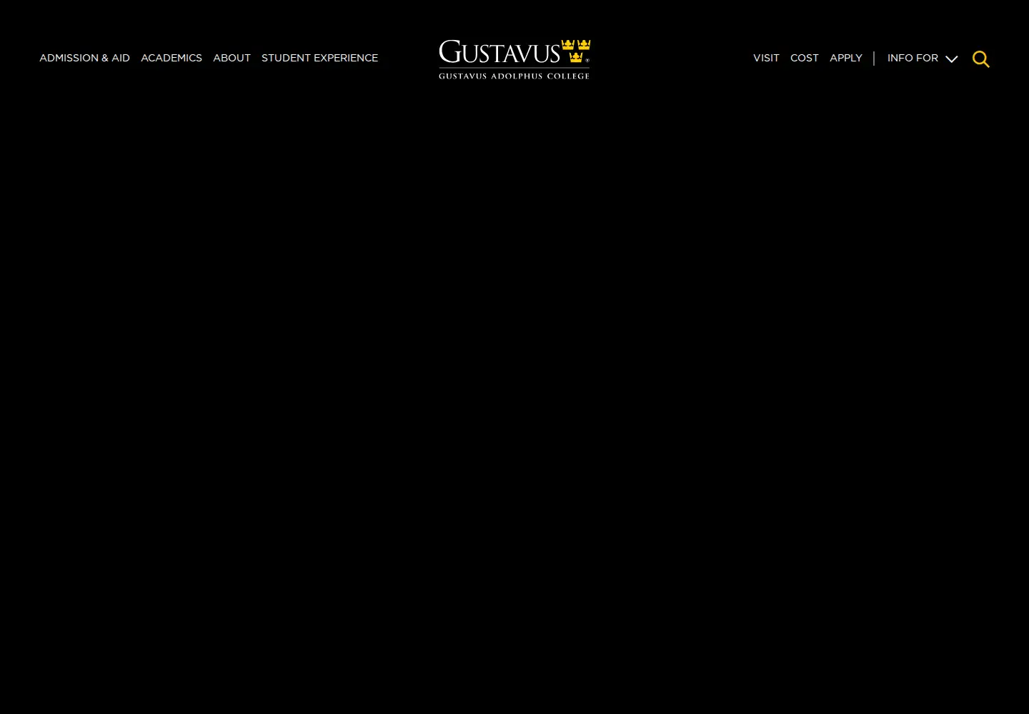 Screenshot of gustavus.edu
