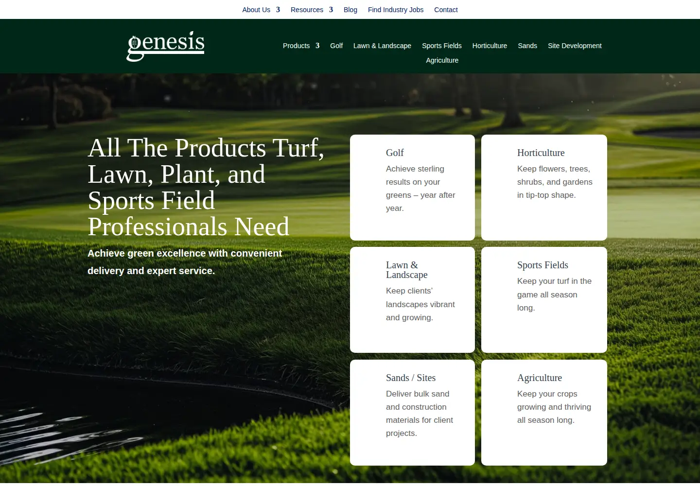 Captured homepage of genesisturfgrass.com in the current scan