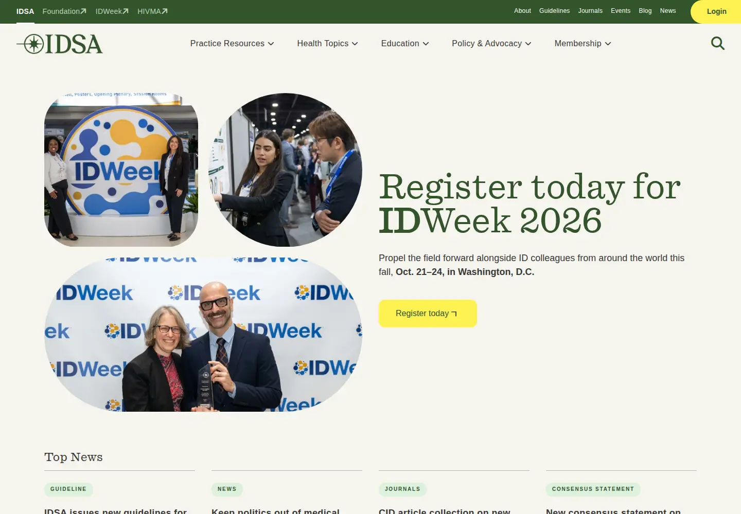 Screenshot of idsociety.org
