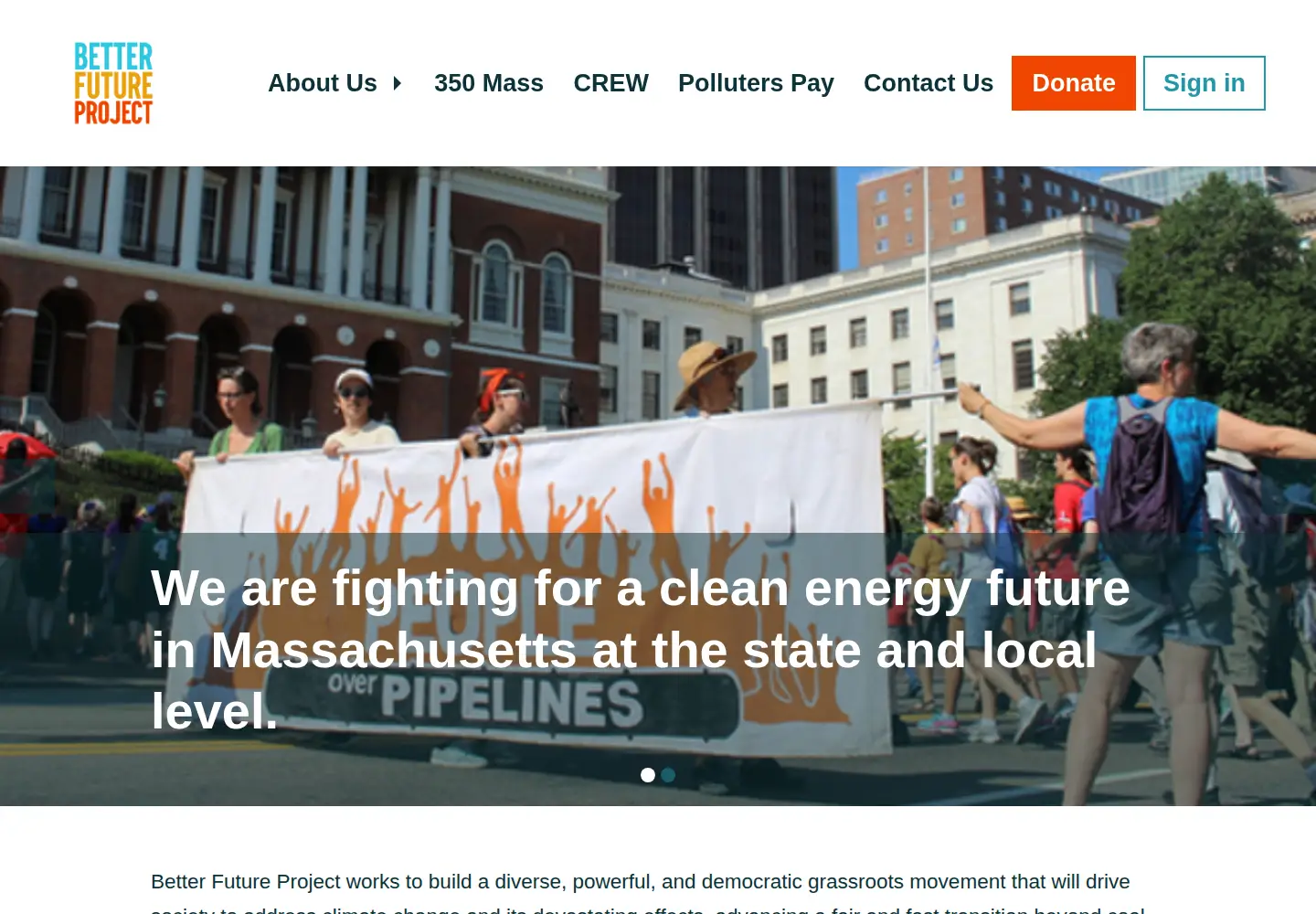 Screenshot of betterfutureproject.org