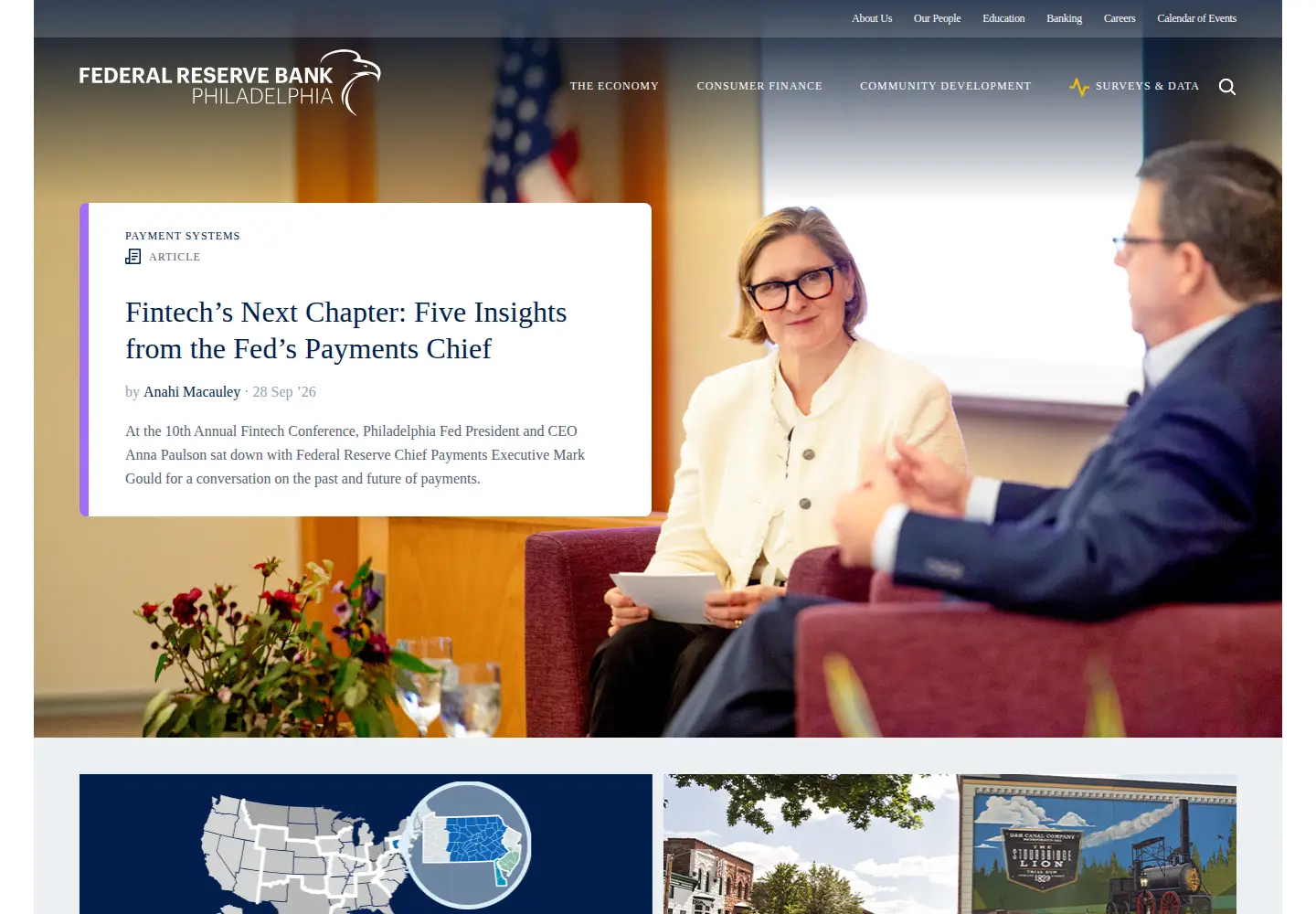 Screenshot of philadelphiafed.org