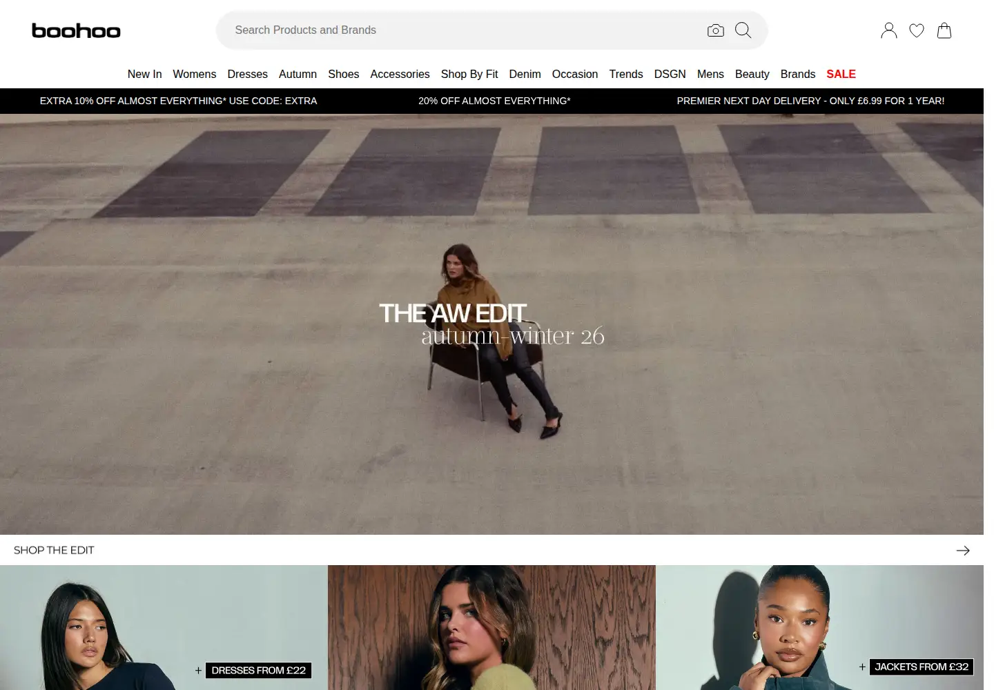 Screenshot of boohoo.com