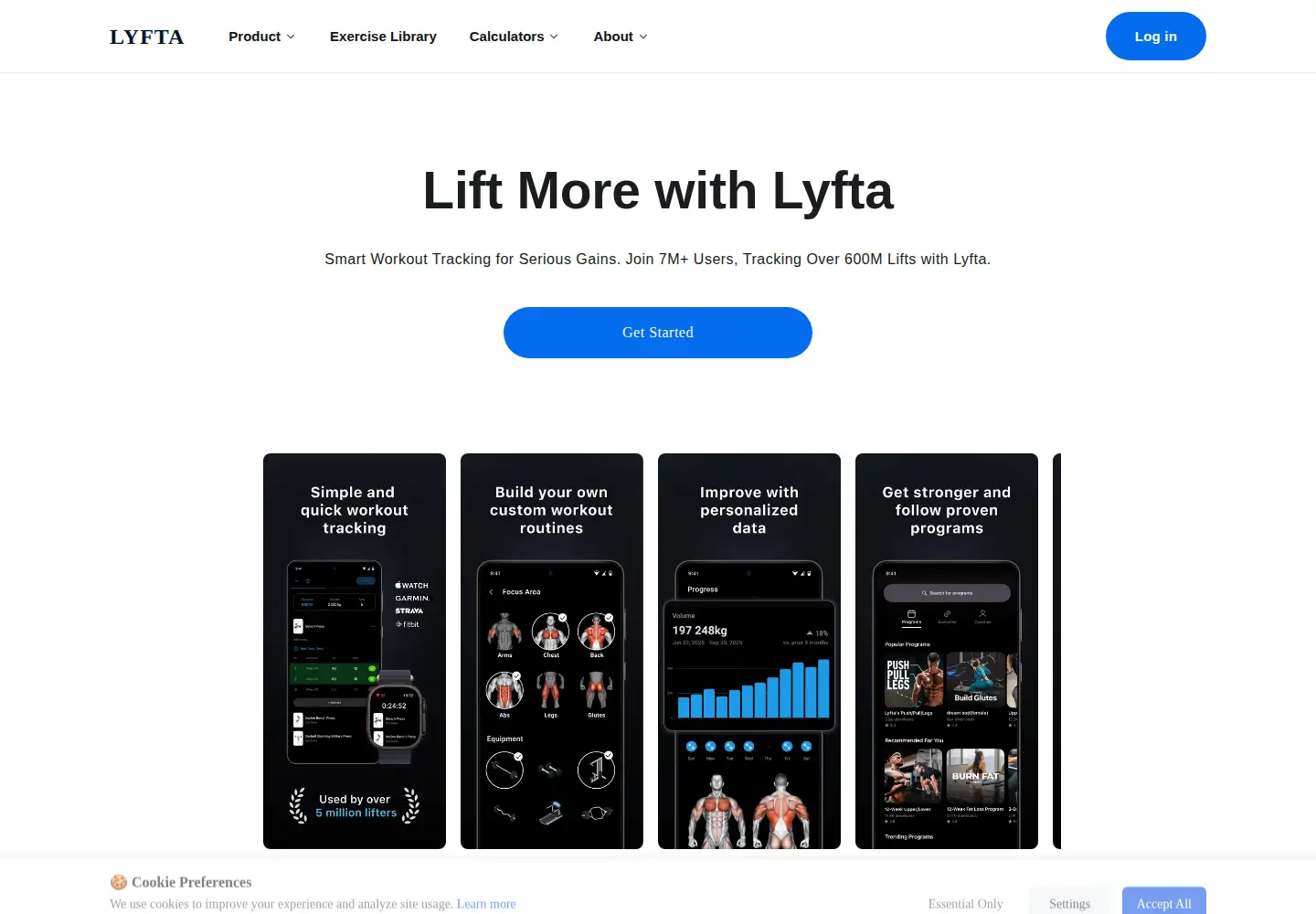 Captured homepage of lyfta.app in the current scan