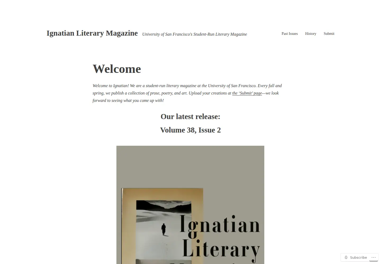 Screenshot of ignatianlitmag.com