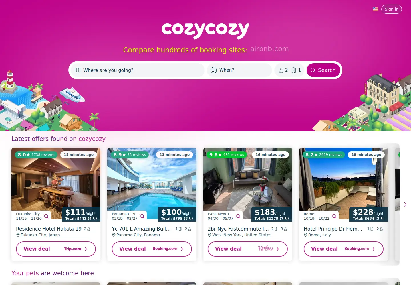 Screenshot of cozycozy.com