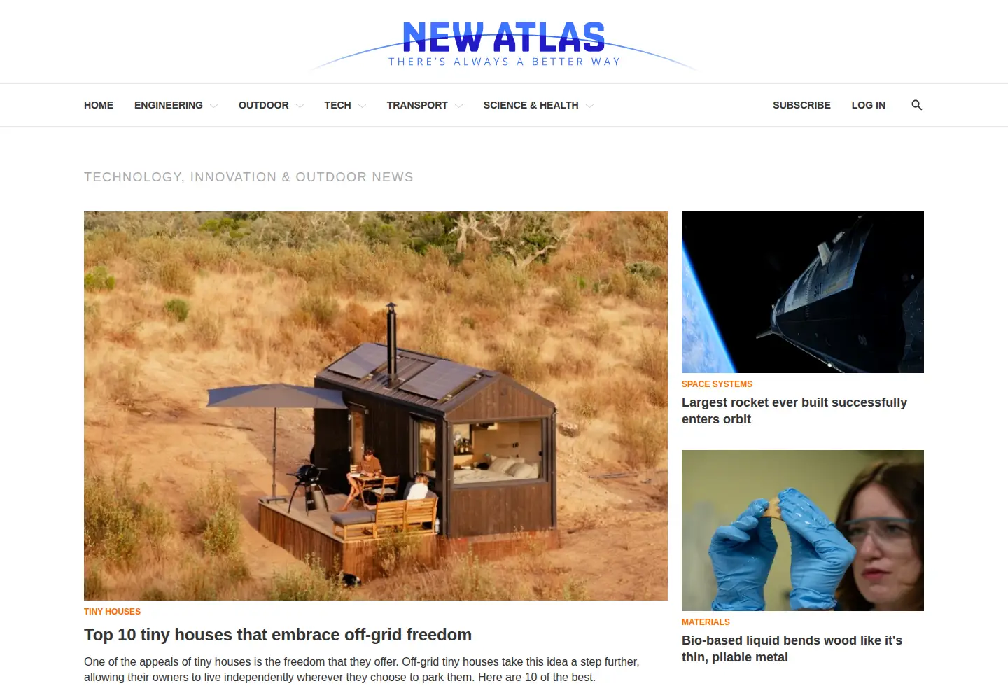 Screenshot of gizmag.com