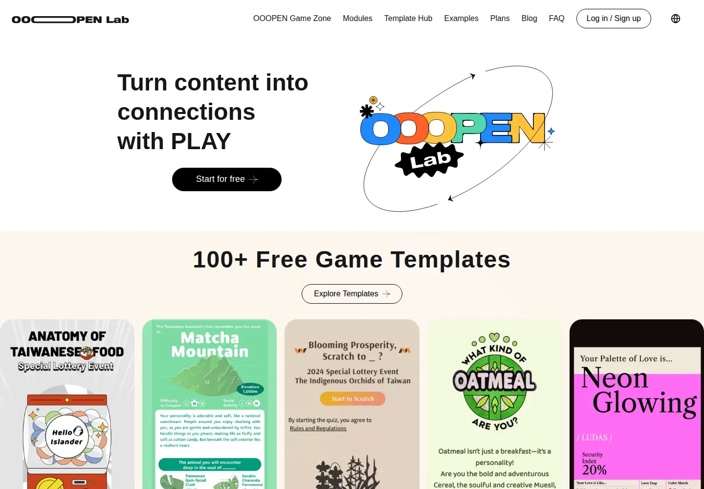Captured homepage of ooopenlab.cc in the current scan