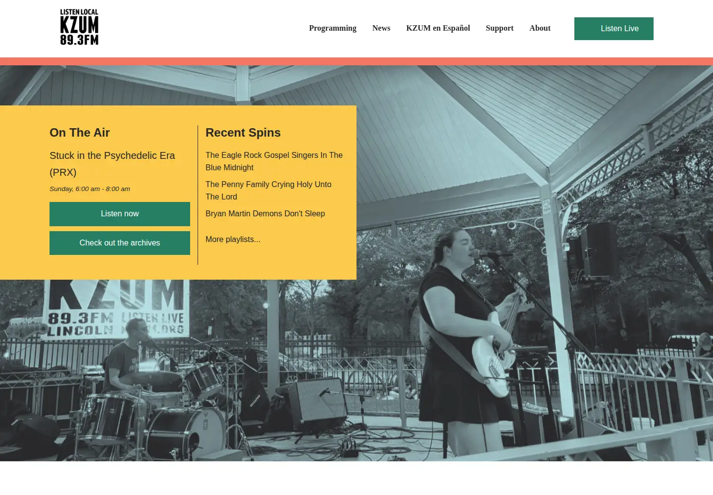 Screenshot of kzum.org