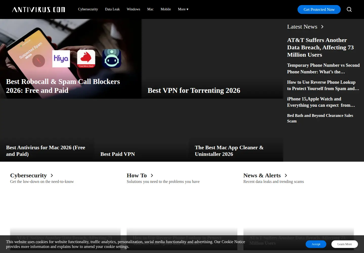 Captured homepage of antivirus.com in the current scan