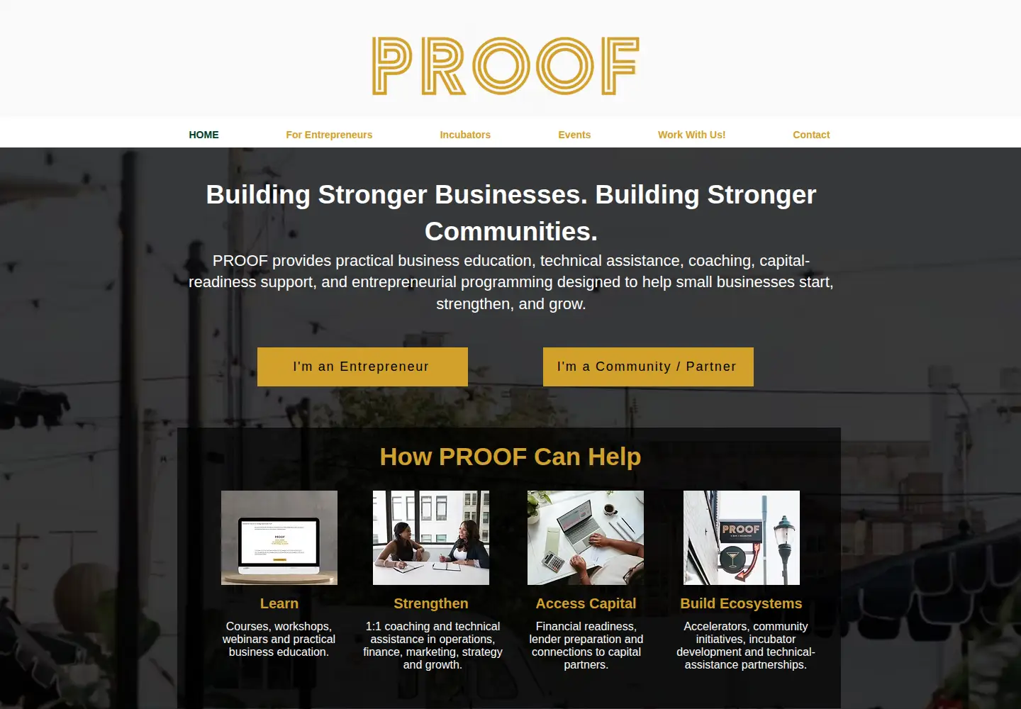 Screenshot of proofincubator.com
