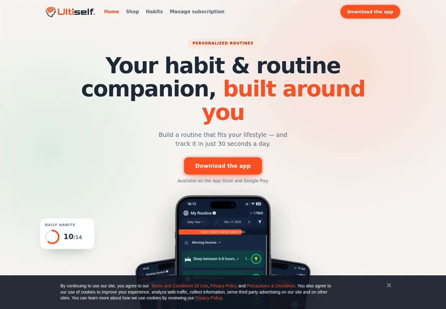 Captured homepage of ultiself.com in the current scan