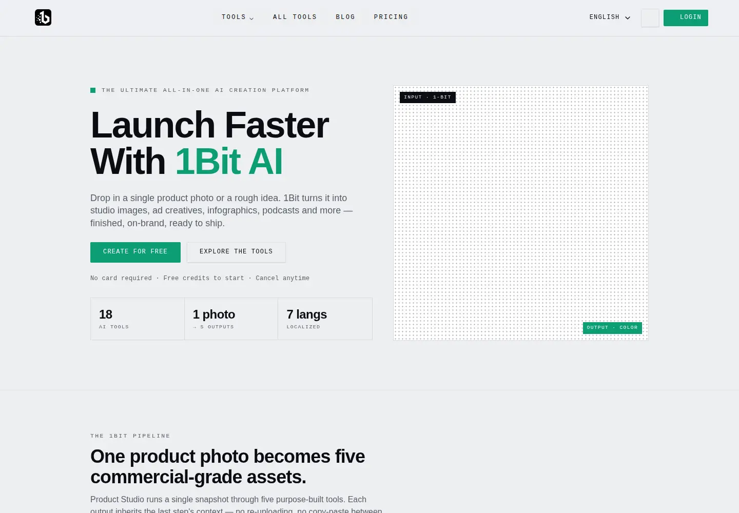 Captured homepage of 1bit.ai in the current scan