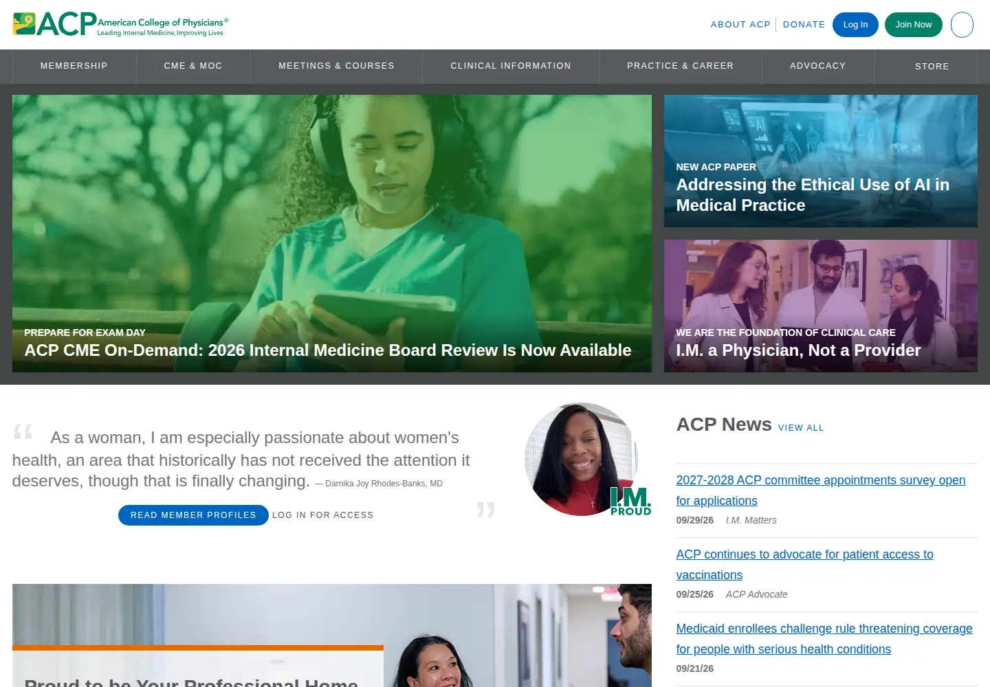 Screenshot of acponline.org