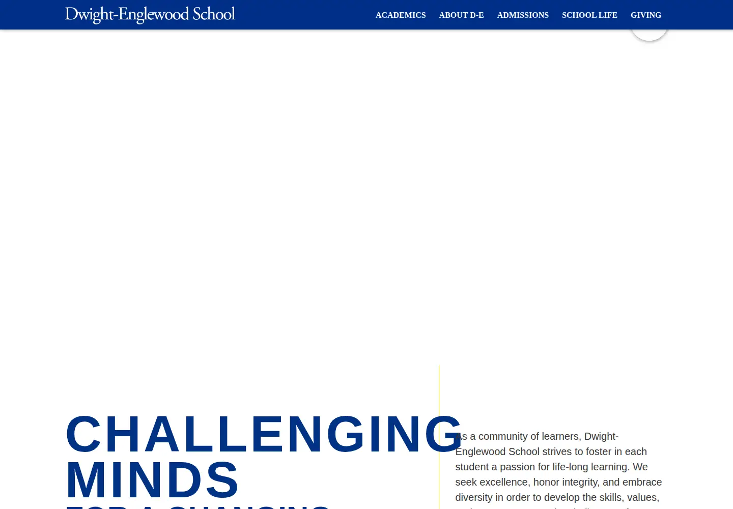 Captured homepage of d-e.org in the current scan