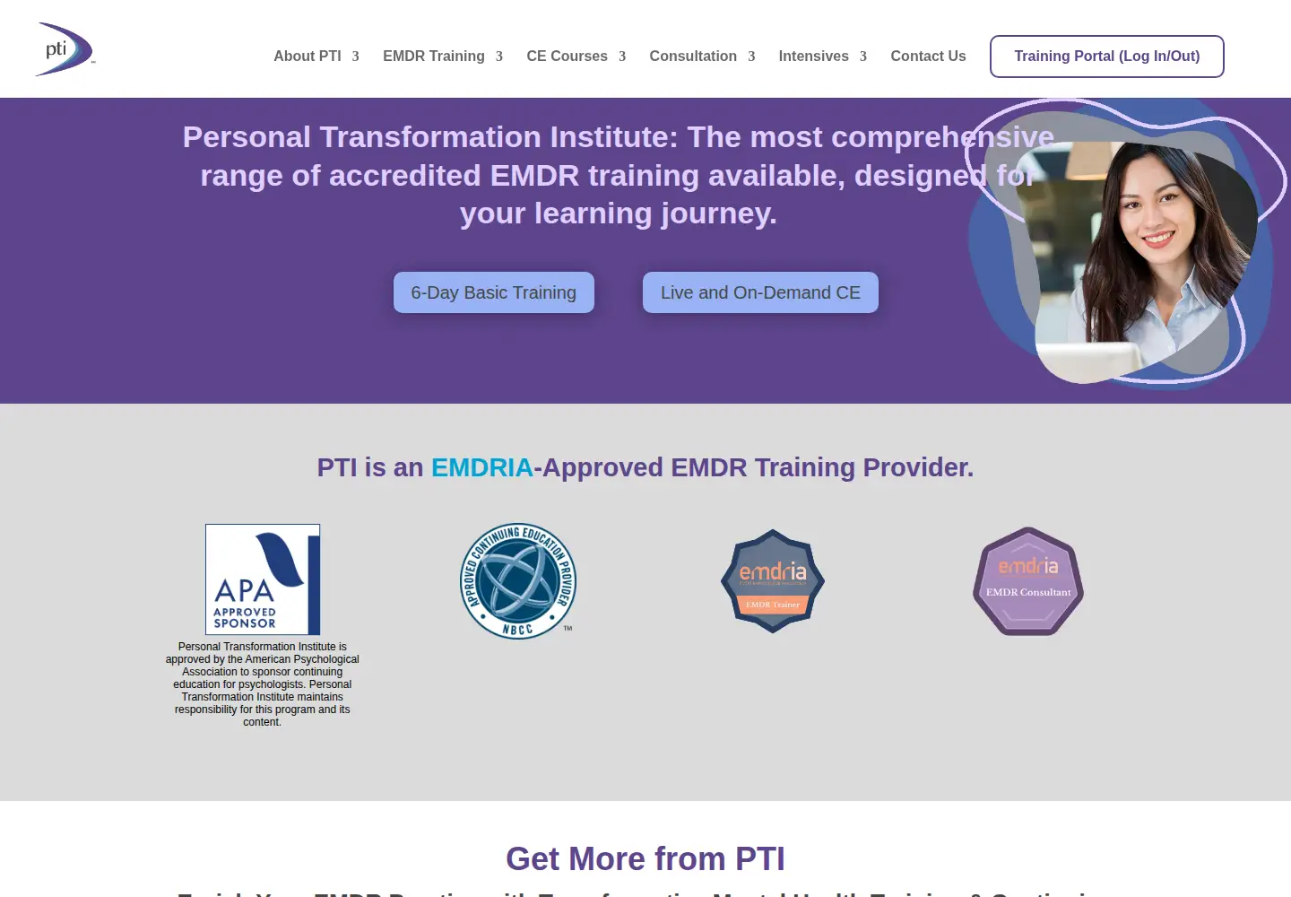 Screenshot of emdr-training.net