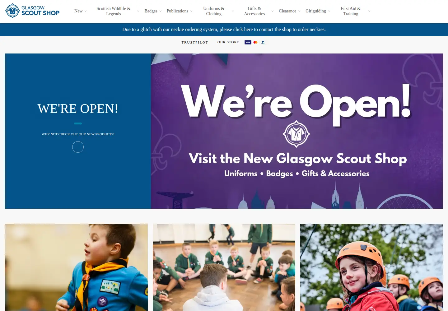 Screenshot of glasgowscoutshop.com