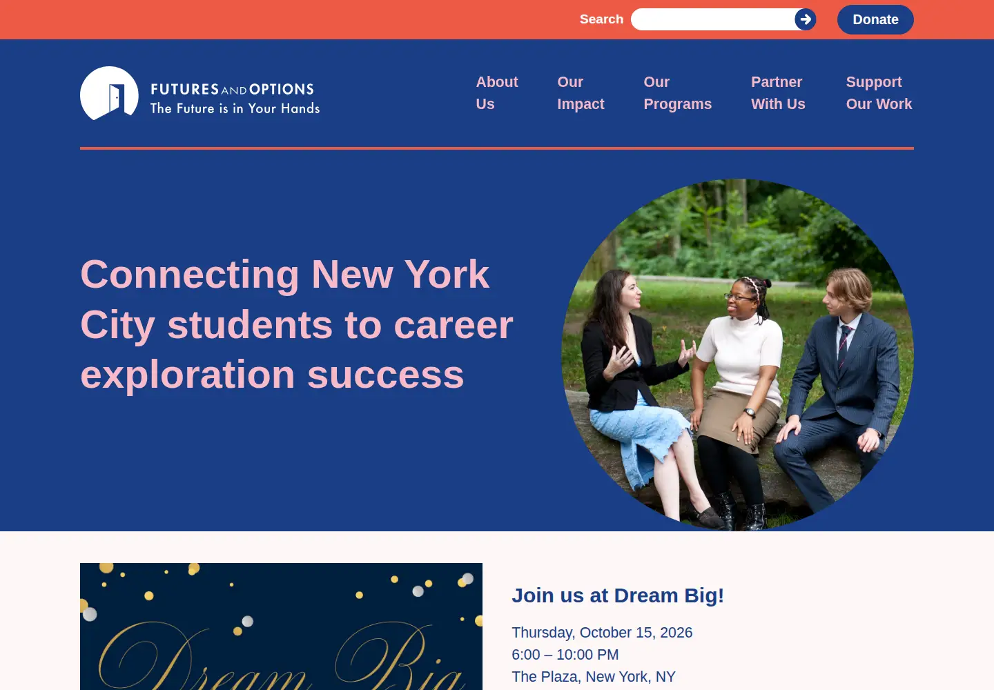 Captured homepage of futuresandoptions.org in the current scan