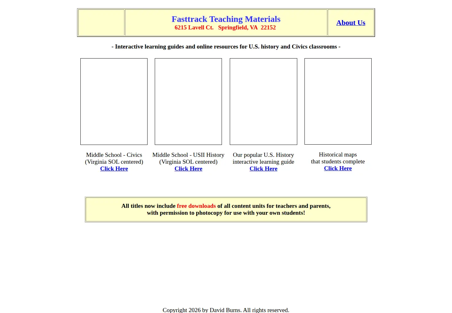 Captured homepage of fasttrackteaching.com in the current scan