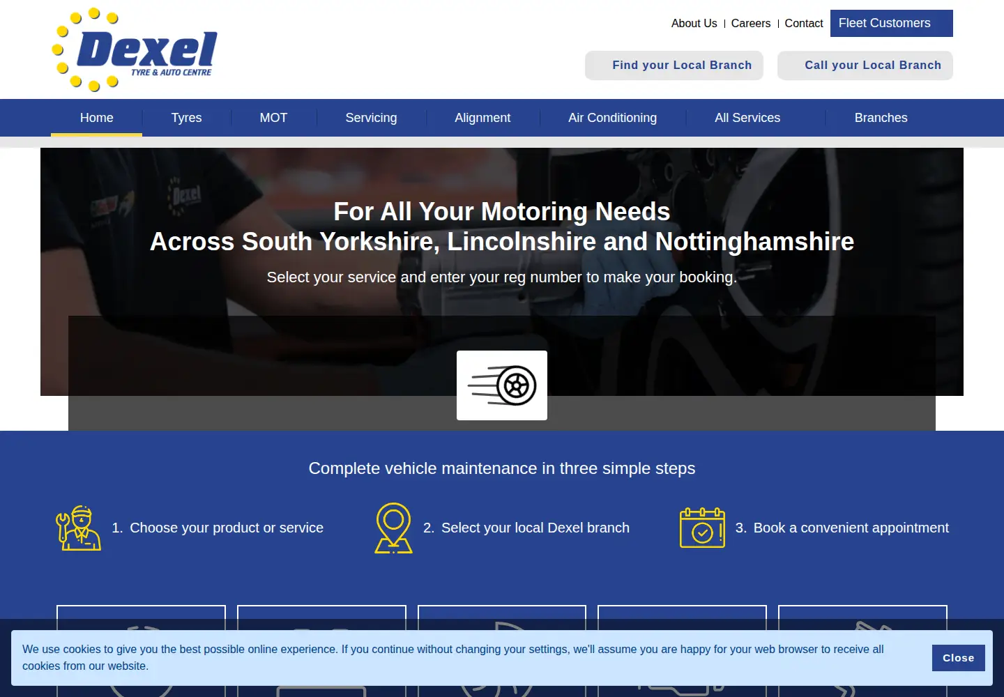 Captured homepage of dexel.co.uk in the current scan