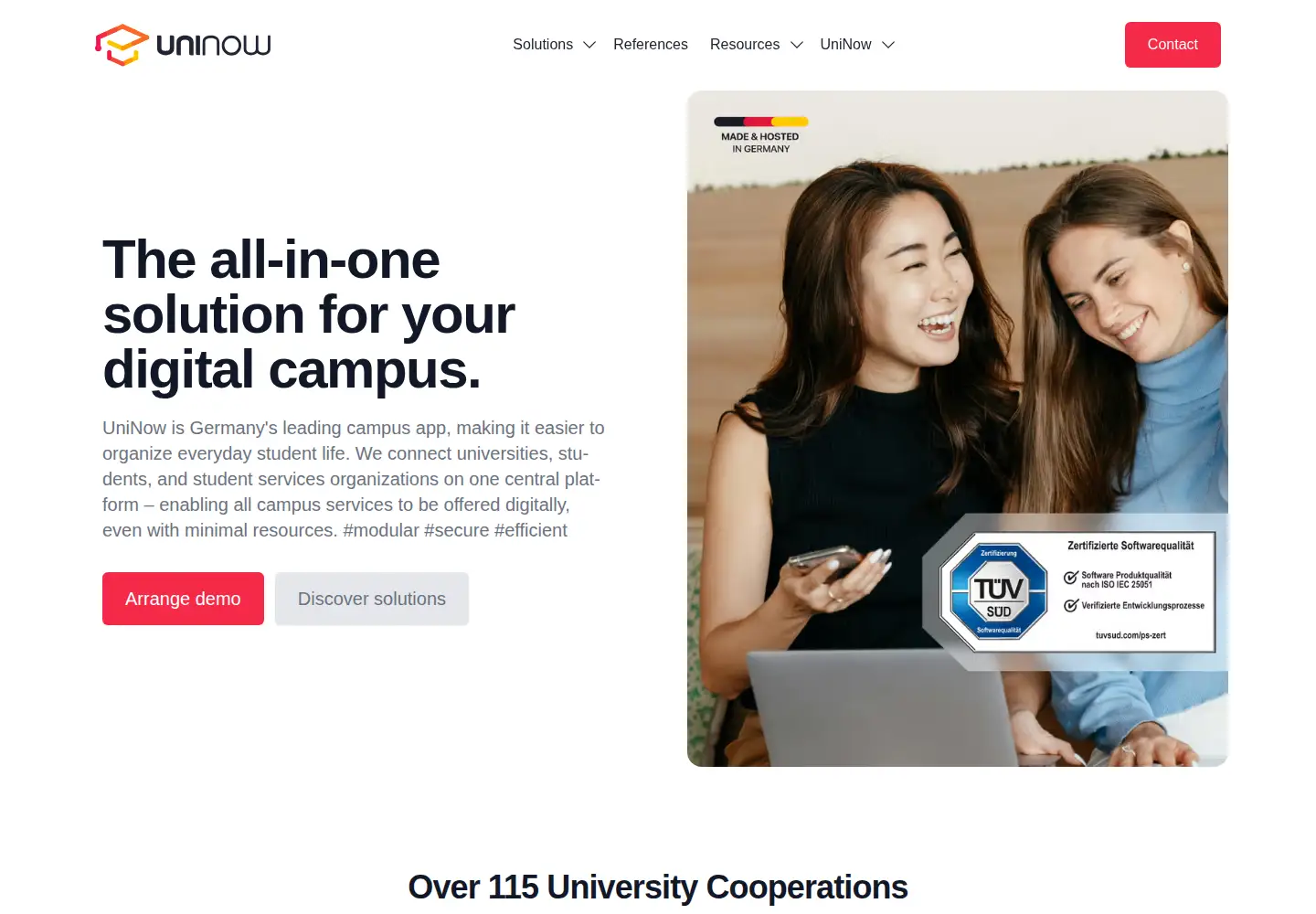 Captured homepage of uninow.com in the current scan