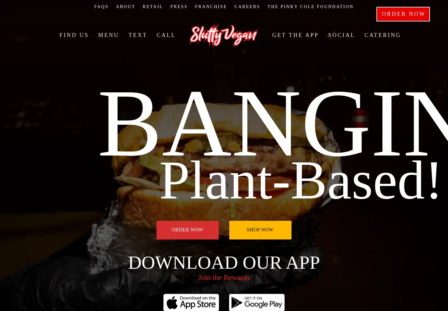 Captured homepage of sluttyveganatl.com in the current scan