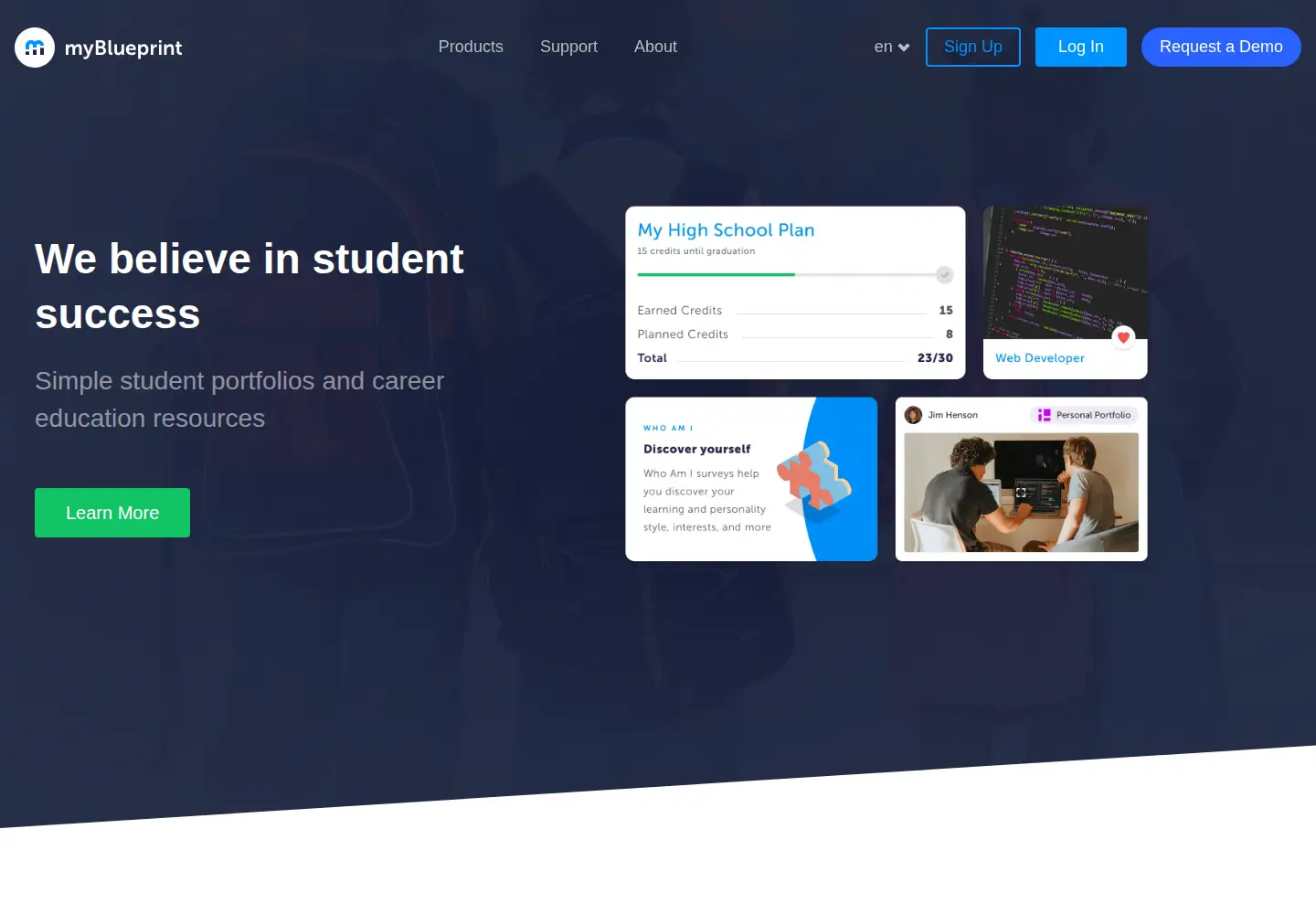 Screenshot of myblueprint.ca