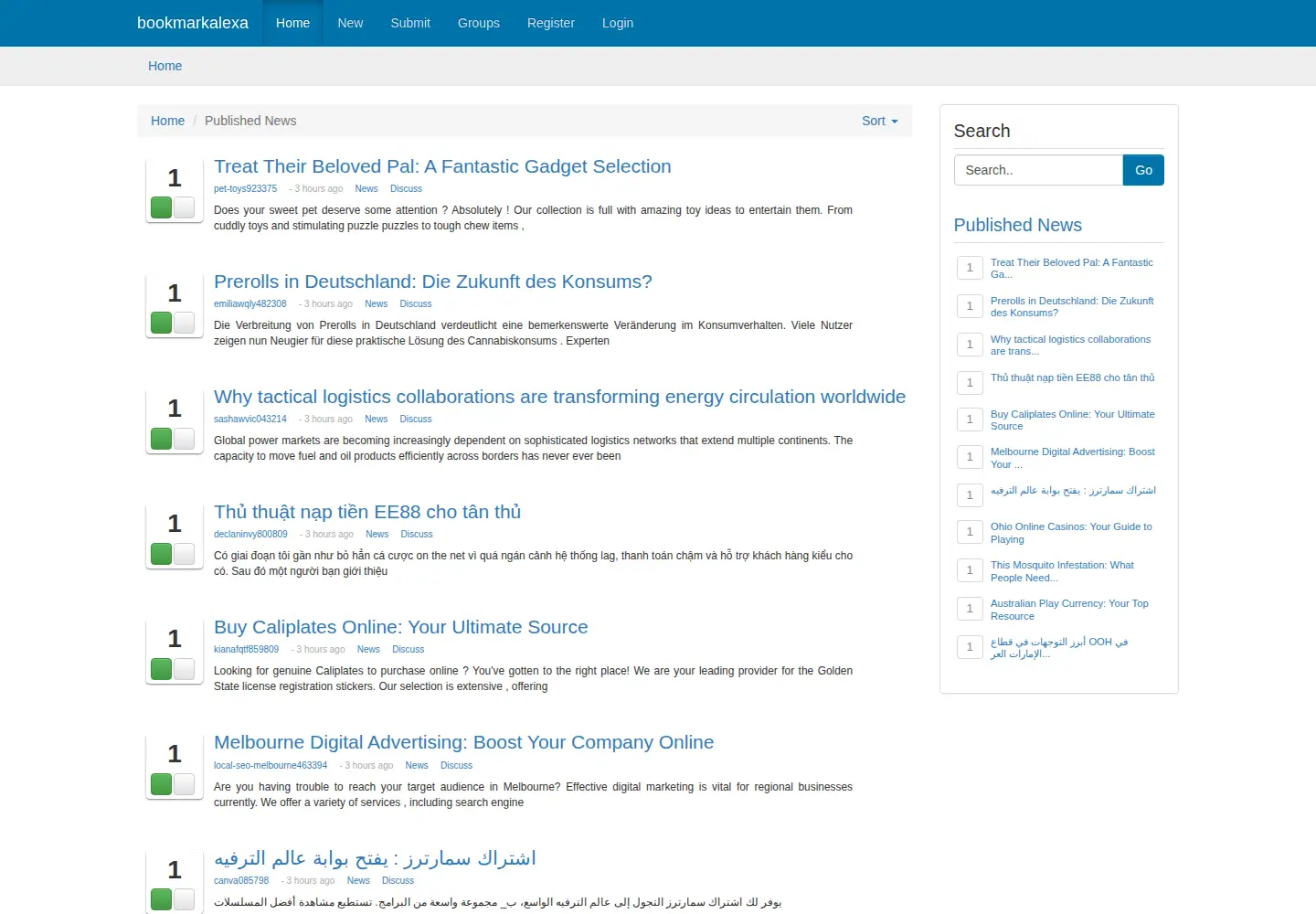 Screenshot of bookmarkalexa.com