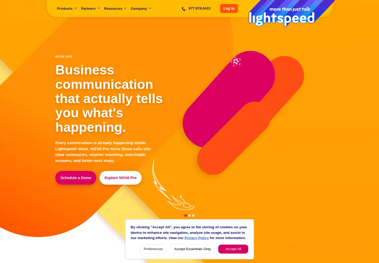 Captured homepage of lightspeedvoice.com in the current scan