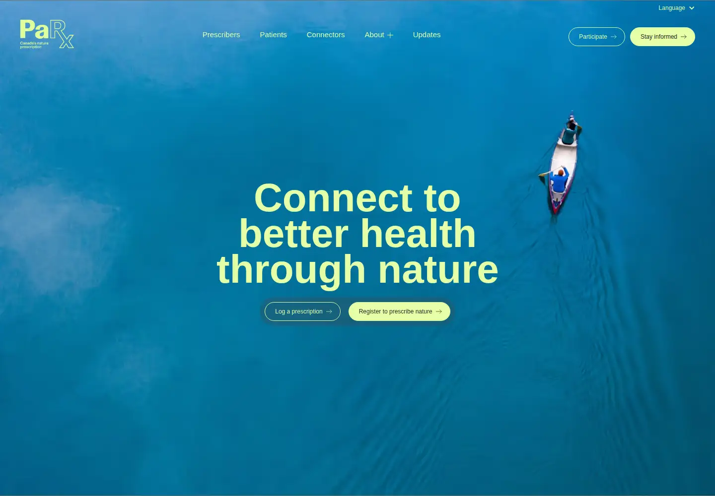Captured homepage of parkprescriptions.ca in the current scan
