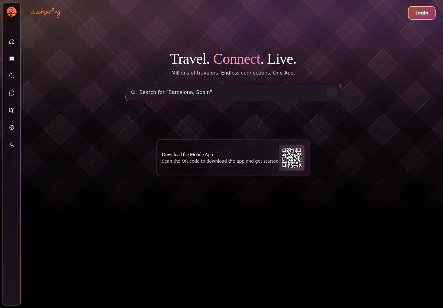 Screenshot of couchsurfing.org