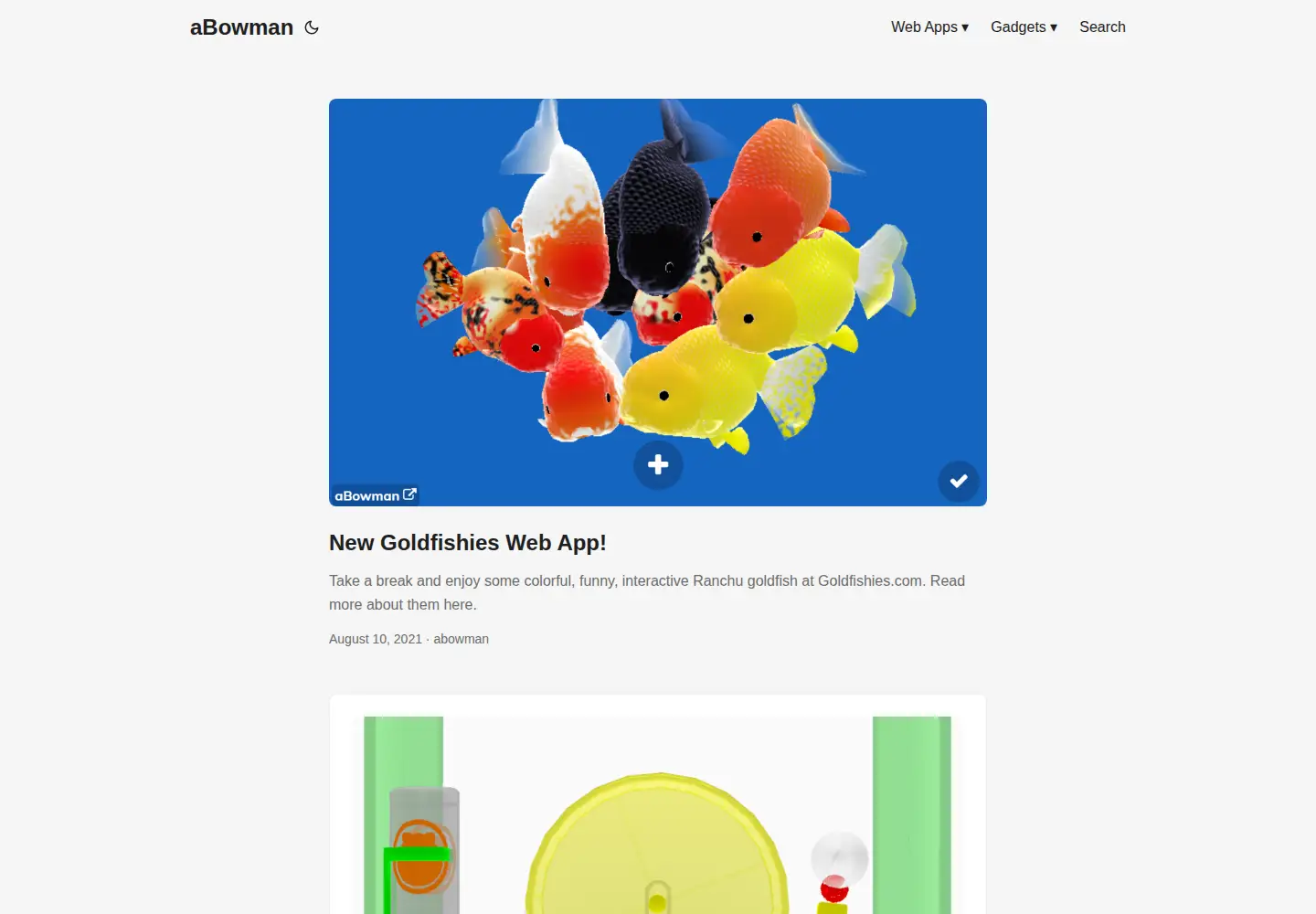 Screenshot of abowman.com