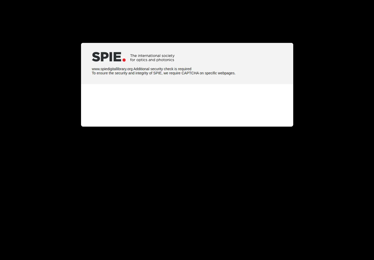 Captured homepage of spiedigitallibrary.org in the current scan