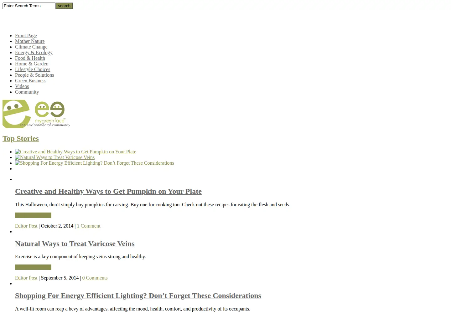 Screenshot of livinggreenmag.com