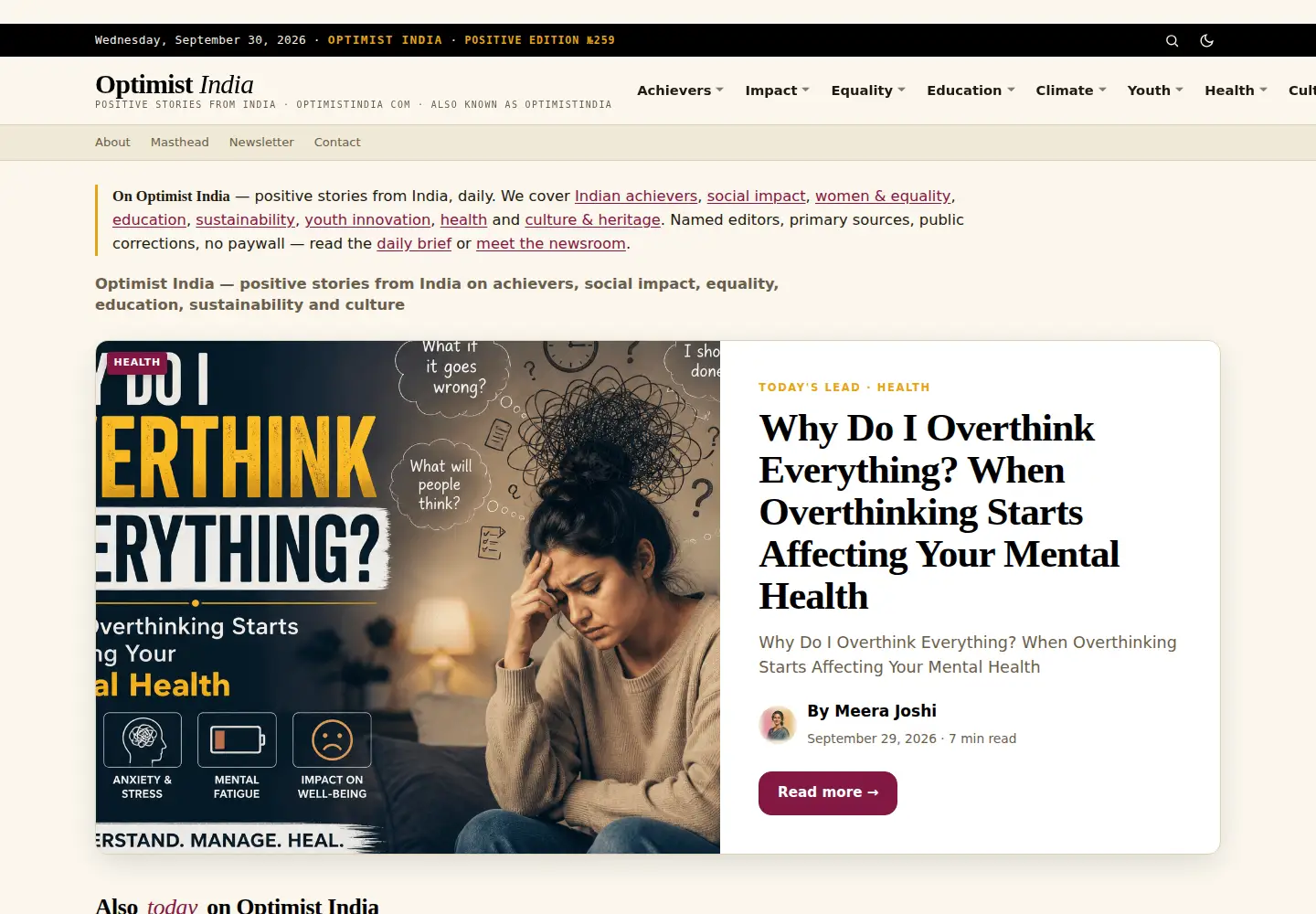 Screenshot of optimistindia.co
