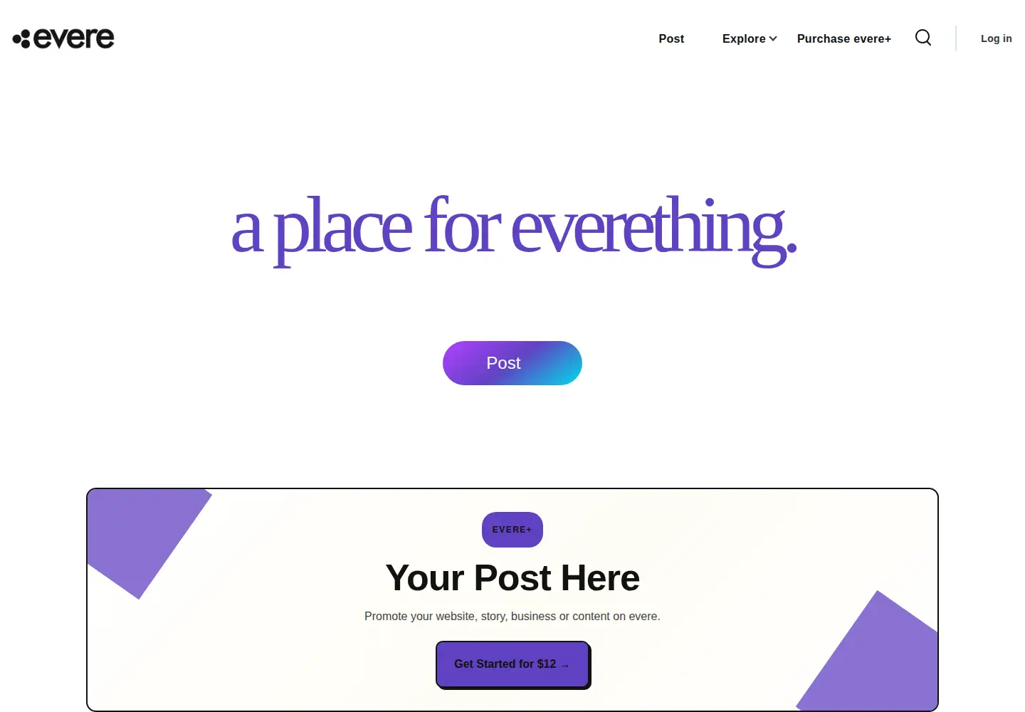 Captured homepage of evere.co in the current scan