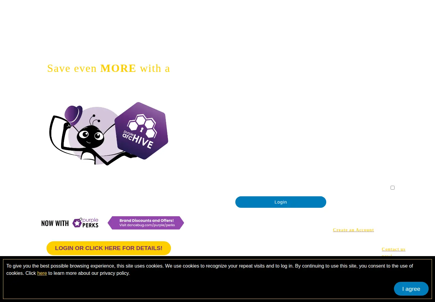 Screenshot of dancebug.com