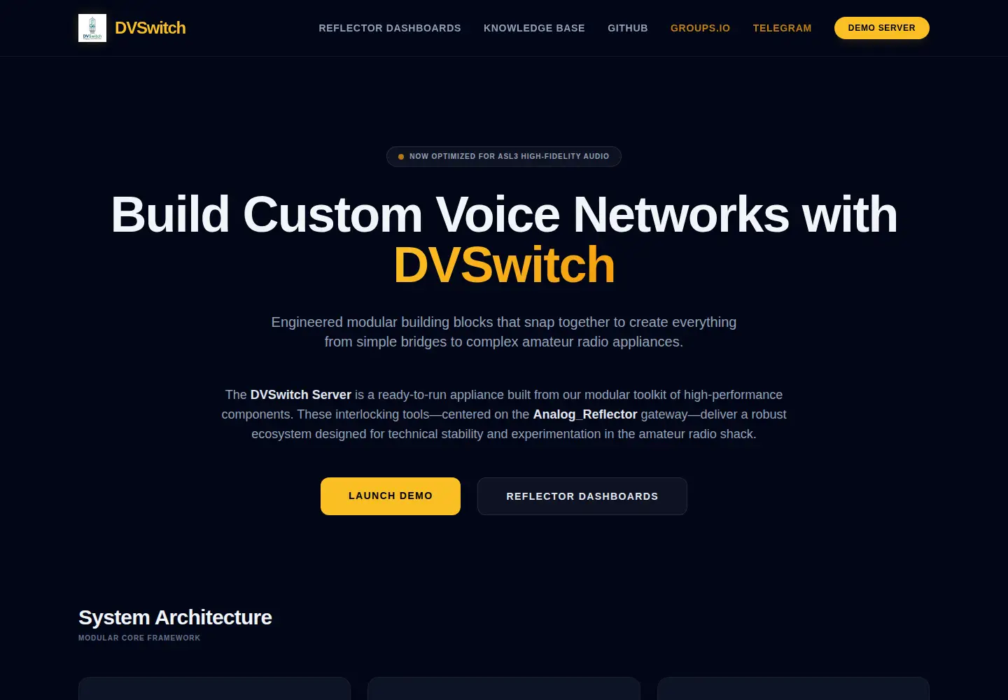 Screenshot of dvswitch.org