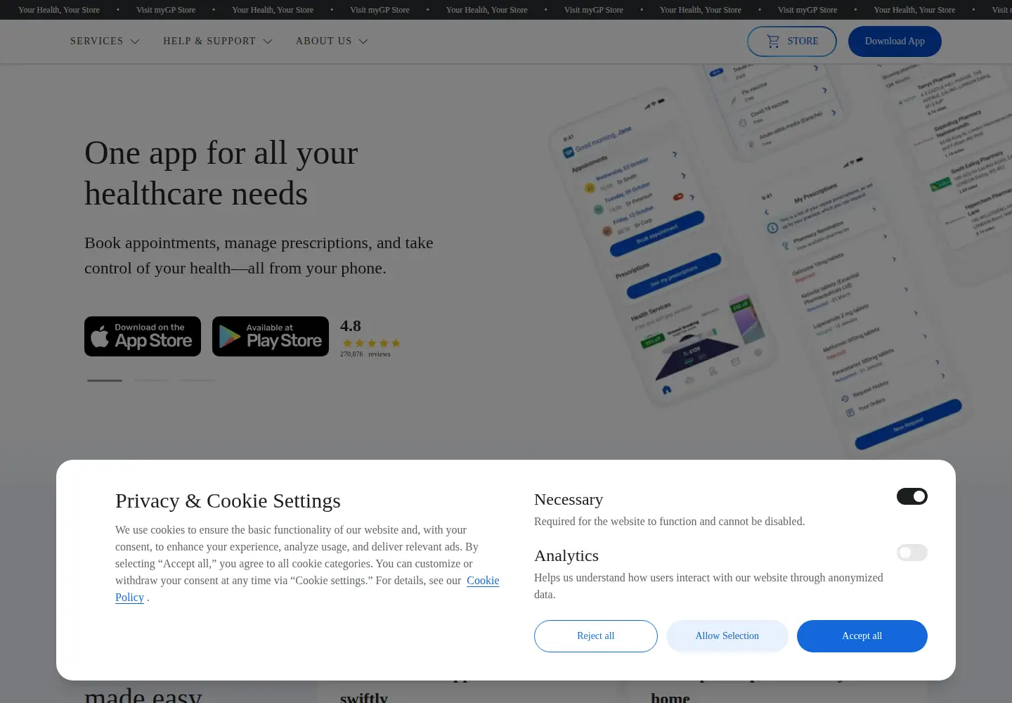 Screenshot of mygp.com
