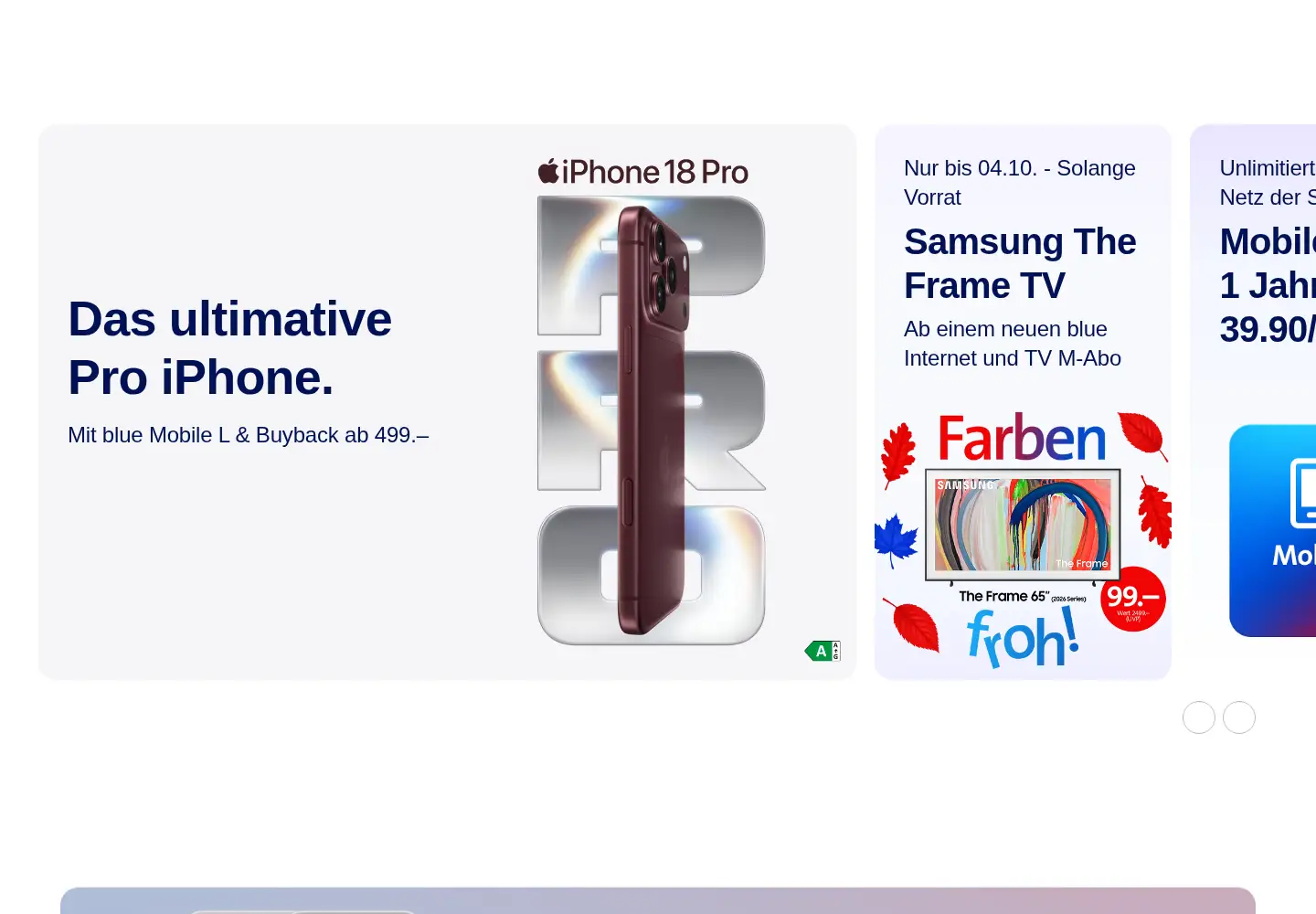 Screenshot of swisscom.ch