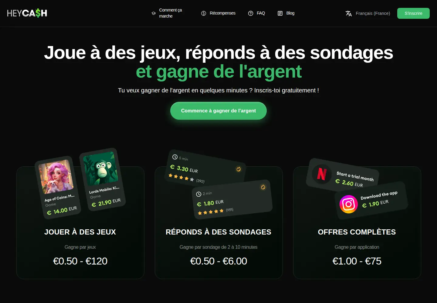 Screenshot of heycash.com