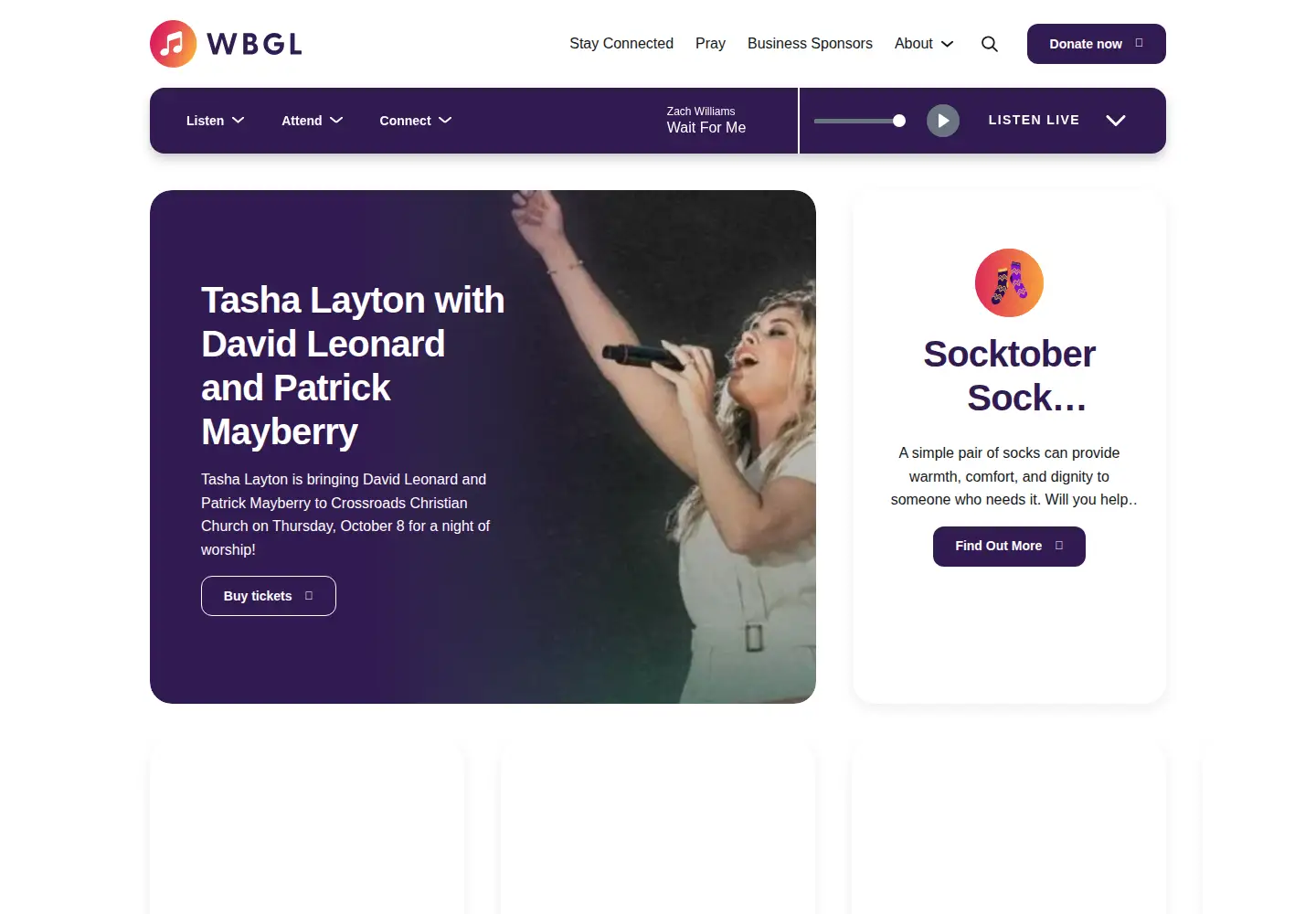 Captured homepage of wbgl.org in the current scan