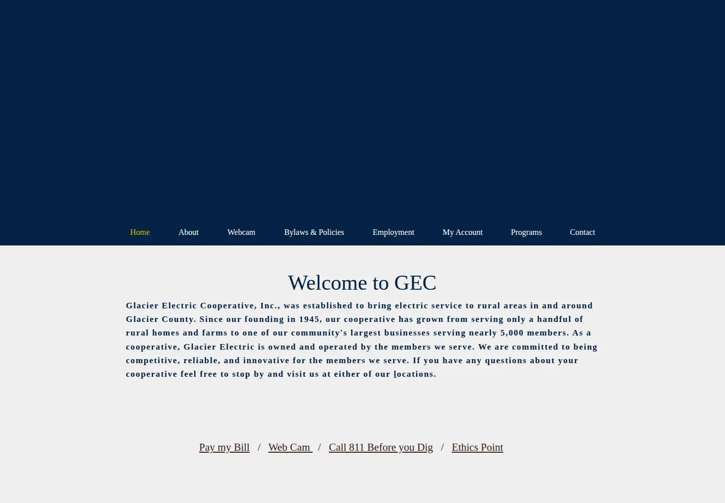 Screenshot of glacierelectric.com