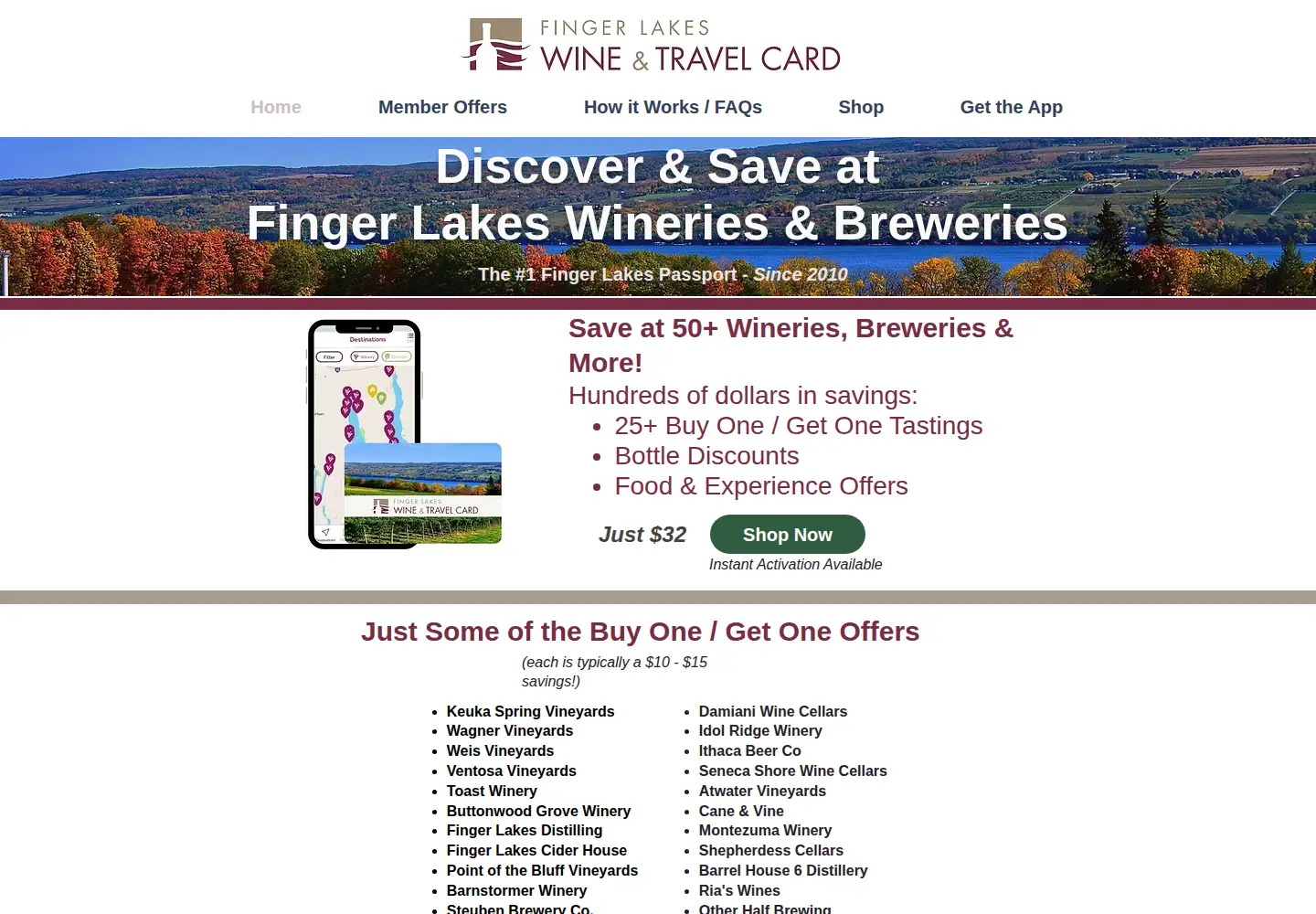 Screenshot of winetravelcard.com